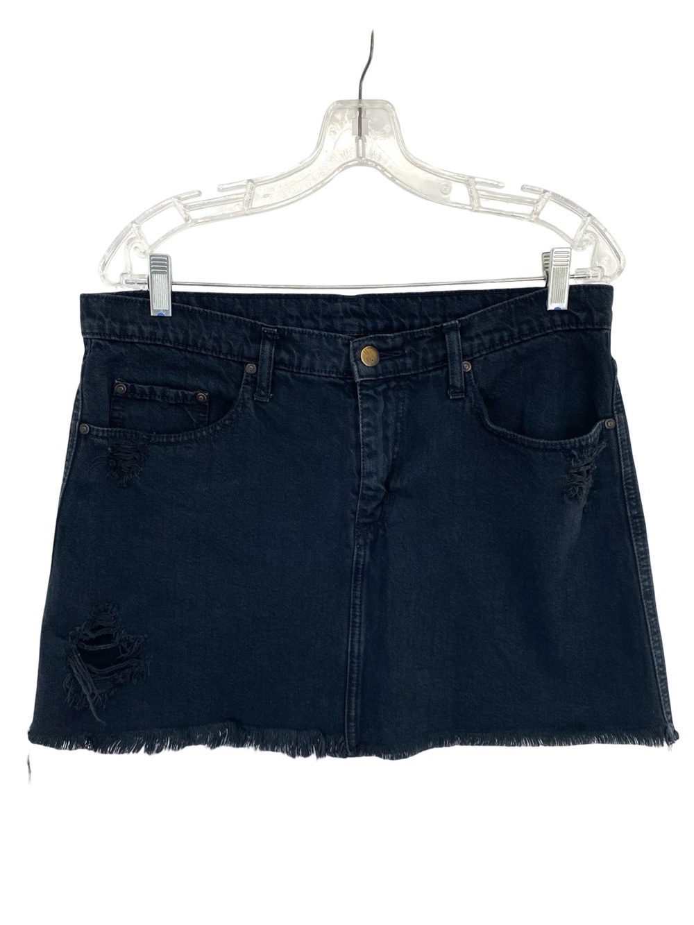 Nobody Faith Skirt Black Denim Mid Rise Mini Length Size 29